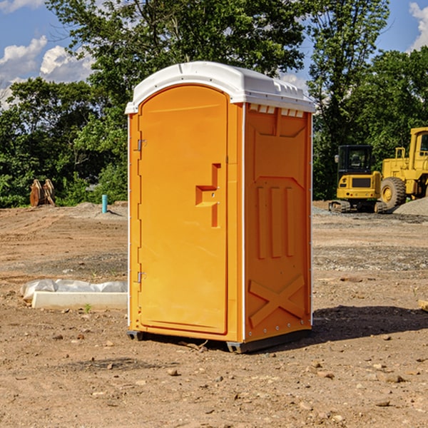 how often are the portable restrooms cleaned and serviced during a rental period in Turbotville